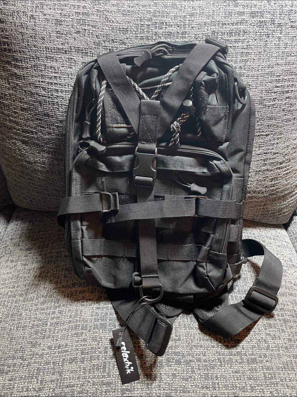 Black Tactical backpack Pack with MOLLE Webbing